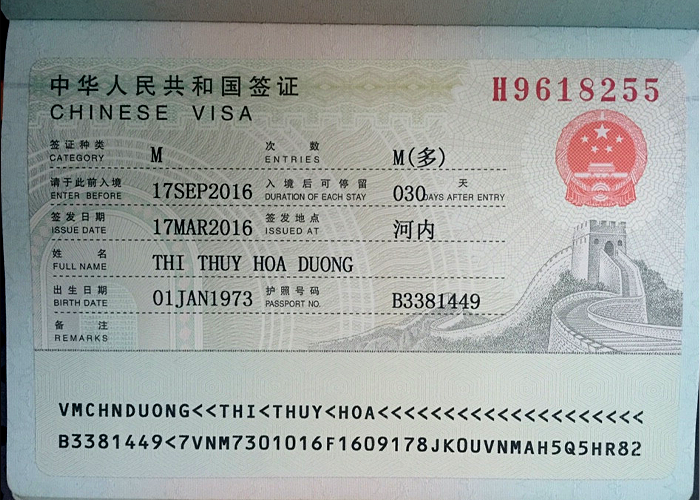 Visa Trung Quốc